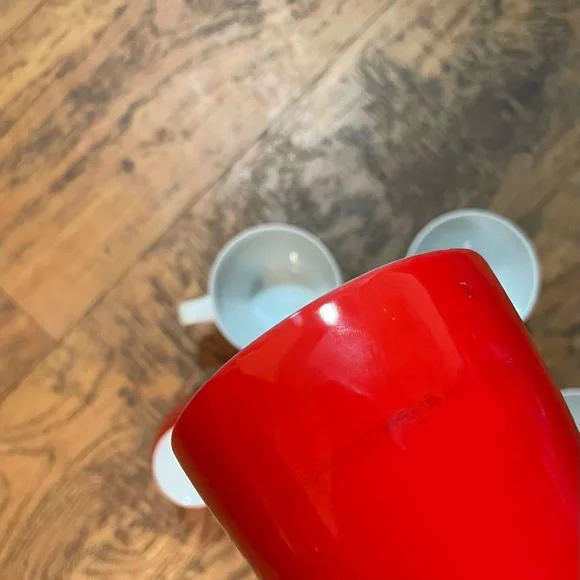 Retro mikasa fine china mandarin red/whiten retro tea cup set of 6 - Picture 9 of 13